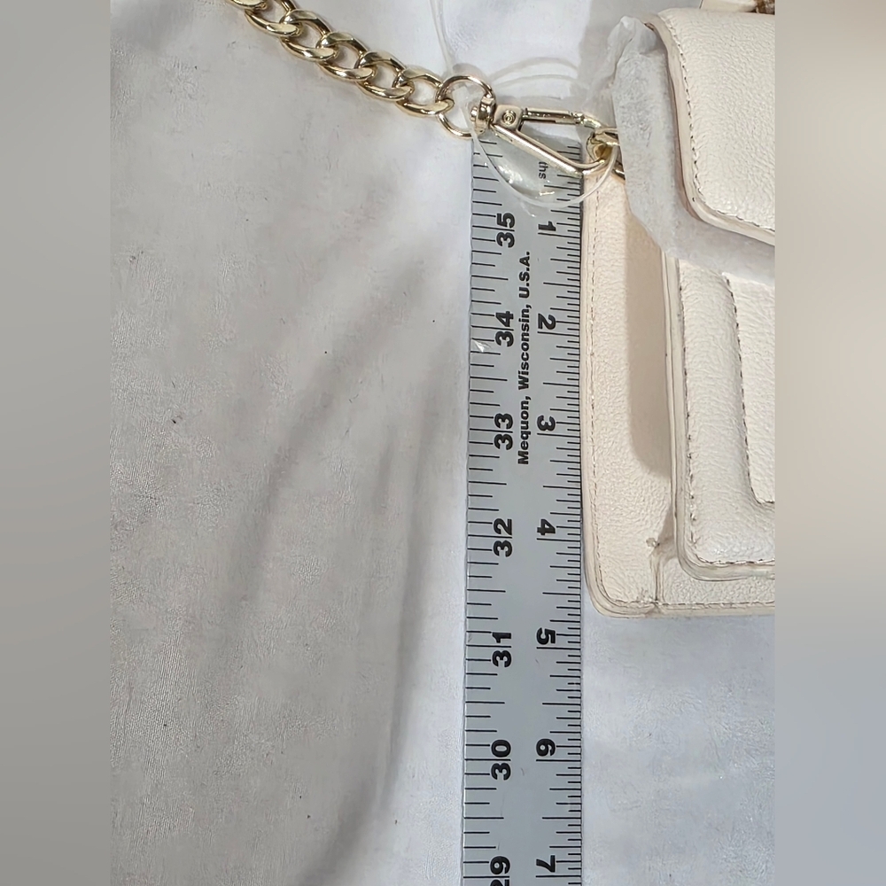 Madden Girl PU Top Hanfle With Scarf Cream Handbag - Picture 9 of 12